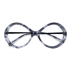 Female s round Black Striped Acetate,Metal Prescription eyeglasses - Eyebuydirect s Endless