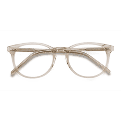 Unisex s round Champagne Acetate Prescription eyeglasses - Eyebuydirect s Aura