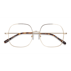 Unisex s square Golden Metal Prescription eyeglasses - Eyebuydirect s Movement