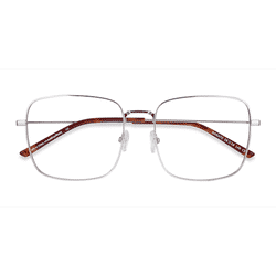 Male s square Silver Metal Prescription eyeglasses - Eyebuydirect s Dorato
