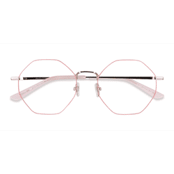 Female s geometric Pink & Gold Metal Prescription eyeglasses - Eyebuydirect s Altar