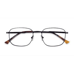 Unisex s rectangle Black Titanium Prescription eyeglasses - Eyebuydirect s Gong