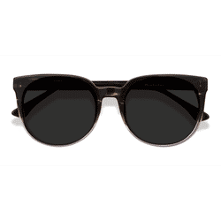 Female s round Brown Striped Acetate Prescription sunglasses - Eyebuydirect s Queen