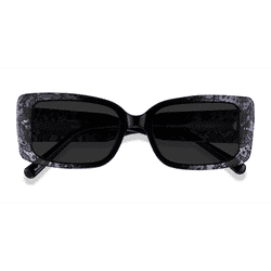 Female s rectangle Clear Black Floral Acetate Prescription sunglasses - Eyebuydirect s Rime