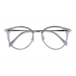 Female s round Blue Plastic, Metal Prescription eyeglasses - Eyebuydirect s Hollie