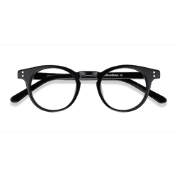 Unisex s round Black Acetate Prescription eyeglasses - Eyebuydirect s Flora