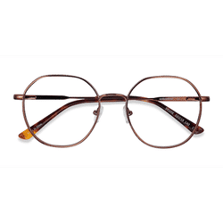 Female s geometric Brown Metal Prescription eyeglasses - Eyebuydirect s Sylvie