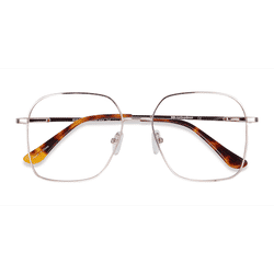 Unisex s square Golden Metal Prescription eyeglasses - Eyebuydirect s Roman