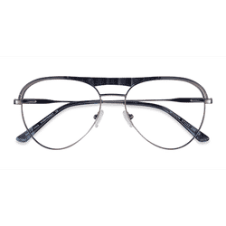 Male s aviator Blue Striped & Gunmetal Acetate, Metal Prescription eyeglasses - Eyebuydirect s Mission