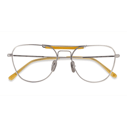 Unisex s aviator Brushed Silver Titanium Prescription eyeglasses - Eyebuydirect s Ray-Ban RB8064V