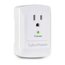 CyberPower CSB100W Single Outlet Wall-Tap Surge Protector CSB100W