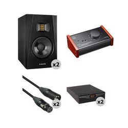 Adam Professional Audio T5V 5" Studio Monitors, Isolation Pads, and Monitor Controller Kit T5V