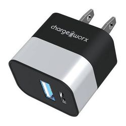 ChargeWorx Dual USB-A/USB-C Wall Charger (Silver) CHA-CX3054SL