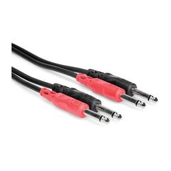 Hosa Technology Two 1/4" Phone Male to Two 1/4" Phone Male Unbalanced Cable (Molded Plugs) CPP-201