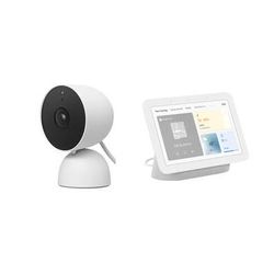 Google 1080p Nest Cam Wired (Snow) & Nest Hub (2nd Generation, Chalk) Kit GA01998-US