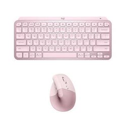 Logitech MX Keys Mini Wireless Keyboard & Lift Vertical Mouse Set (Rose) 910-006472