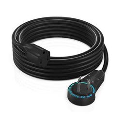 Maximm Cable 360° Rotating Flat Plug 16 AWG Extension Cord (10', Black) ADW-360-3110-B