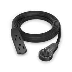 Maximm Cable Original Style 360° Rotating Flat Plug Extension Cord (10', Black) ADW-360-3310-B