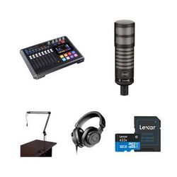 TASCAM Mixcast 4 Podcast Value Kit with Limelight Mic, Boom Arm, and Headphones MIXCAST 4