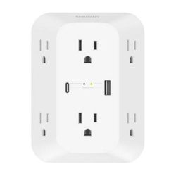 Belkin SurgePlus 6-Outlet Wall Charger with USB-A/USB-C SRA008P6TT
