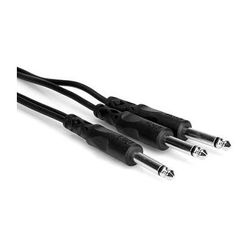 Hosa Technology Mono 1/4" Phone Male to 2 1/4" Male Y-Cable - 5' CYP-105
