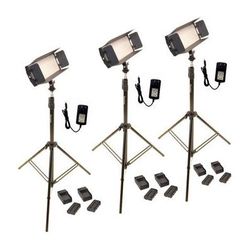 Bescor Used FP-312T 3-Point LED Light Kit with Light Stands FP312T