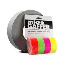 Visual Departures microGAFFER Compact Gaffer Tape (1" x 8 yd, 4-Pack, Fluorescent Pink, Green GT-4567