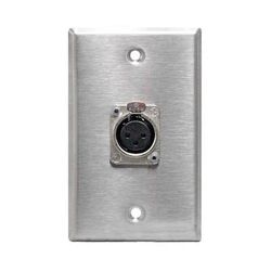 RapcoHorizon SP-1DFN XLR Single Gang Wall Plate with 1 Neutrik NC3FD-L-1 Connector SP-1DFN