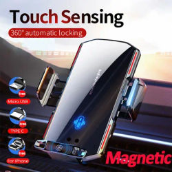 30W Car Wireless Charger Magnetic Automatic Clamp Fast Charger Car Phone Holder for iPhone 14 13 12 Samsung S20 S10 Universal