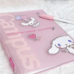 Sanrio Kawaii Cinnamoroll Folder Student Stationery Cartoon B5 Horizontal Line Inner Page Data Test Paper File Storage Folder