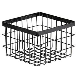 GET WB-664-MG 6" Square Wire Basket - Iron, Metal Gray, 6" x 4", Grey, Black