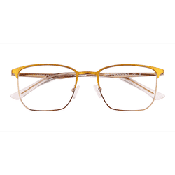Male s rectangle Shiny Gold Titanium Prescription eyeglasses - Eyebuydirect s Notus