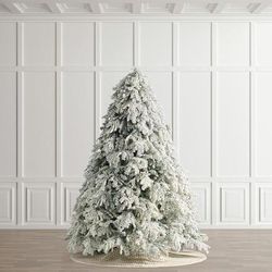 9 ft. Christmas Tree - Frosted Canterbury Fir Quick-Light Tree - Frontgate - Artificial Christmas Tree