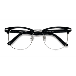 Unisex s browline Black Plastic, Metal Prescription eyeglasses - Eyebuydirect s Little Coexist