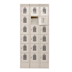 Winholt WL-618-ST 3 Column Locker w/ (18) 10" x 18" x 12" Compartments, Beige, Beige