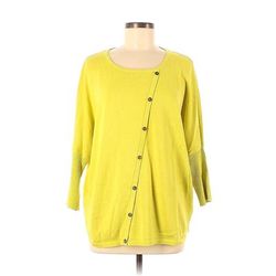 Marble Cardigan Sweater: Yellow - Women's Size Medium