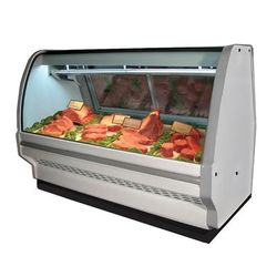 Howard-McCray SC-CMS40E-4C-S-LED 51 1/2" Full Service Red Meat Case w/ Curved Glass - 1 Level, 115v, Silver