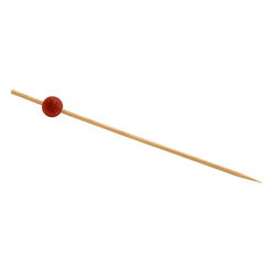 Front of the House AST014RDB83 4 1/2" Bamboo Ball Pick, Red, Case of 12