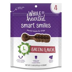 Smart Smiles Bacon Flavor Large Dog Dental Treats, 7.5 oz., Count of 4
