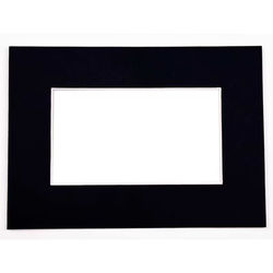 Single Mats, Black 5" x 7" Outer Cut, 2 5/8" x 4 5/8" Inner Cut 10 Pack
