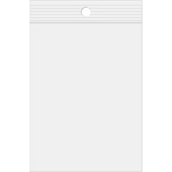 LDPE Clear Zip Bags with Round Hang Hole 3" x 5" 100 pack