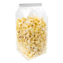Compostable Plant Based Eco Flat Bottomed Eco Gusset Bags For Popcorn Cookies & Retail Products| Bag Size: 4" x 4" x 9" 100 Bags