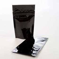 Large Odor Proof Gusset Pouch Bags Black High Barrier - Holds 8 oz. - 12 oz. Size: 6 3/4" x 3 1/2" x 11 1/4" 100 Bags Pouches