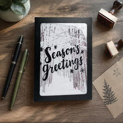 Matte Black Kraft Paper Window Box with Attached PET Sheet A7 5 3/8" x 5/8" x 7 3/8" 25 pack