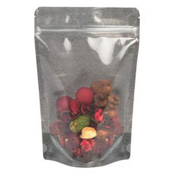 Best Black Rice Paper Stand Up Zip Pouches with Clear Front - Holds 6 oz. to 11 oz. Size: 5 7/8" x 3 1/2" x 9 1/8" 100 Bags Pouches