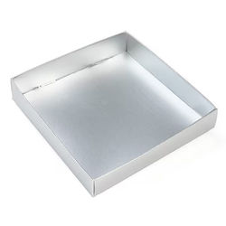Matte Silver Paper Box Bottom 5 1/8" x 1" x 5 1/4" 25 pack