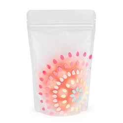 Pastel Frosted Bloom Stand Up Zipper Pouch 5 1/8" x 3 1/8" x 8 1/8" 25 pack ZBGSW3BL