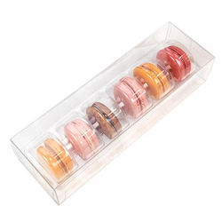 2 11/16" x 1 15/16" x 8 15/16" French Macaron Box Set for 6 (25 Sets)