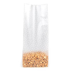 Frosted Polka Dots Flat Bottom Gusset Bags w/ Paper Insert|5? x 3? x 12? 100 pack |FFGPB1D