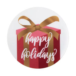 Round Printed Labels Happy Holidays 1 1/2" 1 pack LS1HHH